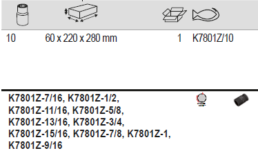 BAHCO K7801Z/10 1/2" Square Drive Impact Socket Set - 10 pcs - Premium Impact Socket Set from BAHCO - Shop now at Yew Aik.