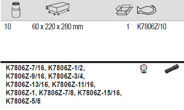 BAHCO K7806Z/10 1/2" Square Drive Deep Impact Socket Set - 10 pcs - Premium Impact Socket Set from BAHCO - Shop now at Yew Aik.