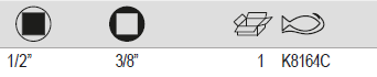 BAHCO K8164C 3/8" Square Drive Adaptor With Phosphate Finish - Premium Square Drive Adaptor from BAHCO - Shop now at Yew Aik.