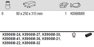 BAHCO K8906M/8 3/4" Square Drive Deep Impact Socket Set - 8 pcs - Premium Impact Socket Set from BAHCO - Shop now at Yew Aik.