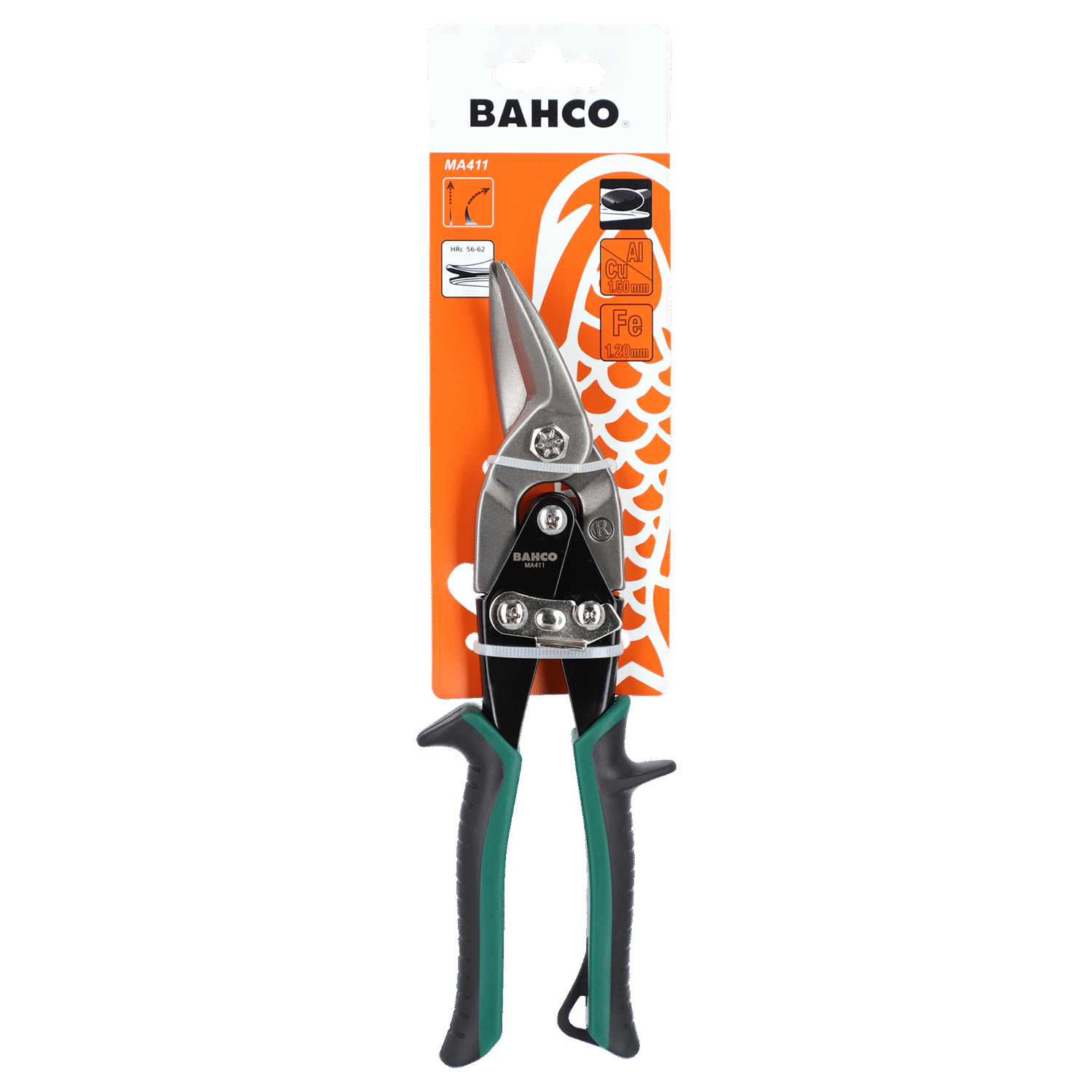 BAHCO MA411 Right Cut Aviation Shears Green Colour (BAHCO Tools) - Premium Aviation Shears from BAHCO - Shop now at Yew Aik.