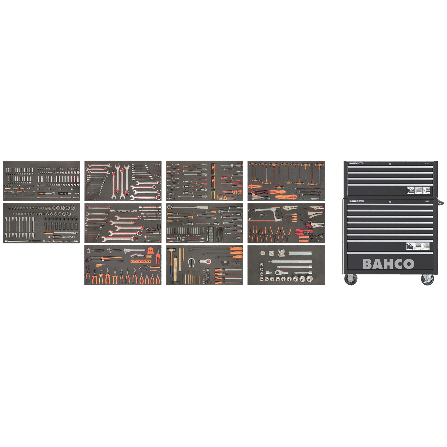 BAHCO MONSTER Tool Trolley General Purpose Tool Kit - 758 pcs - Premium Tool Kit from BAHCO - Shop now at Yew Aik.