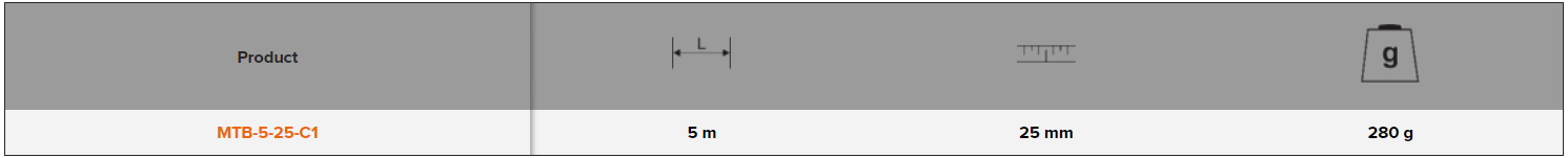 BAHCO MTB_C1 Short Measuring Tape with Rubber Grip Class-I - Premium Measuring Tape from BAHCO - Shop now at Yew Aik.