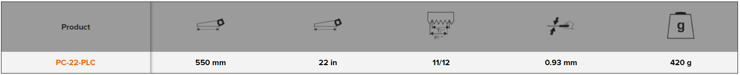 BAHCO PC-22-PLC ProfCut Handsaw for Hard Plastic Tubes - 11"/12" - Premium Handsaw from BAHCO - Shop now at Yew Aik.