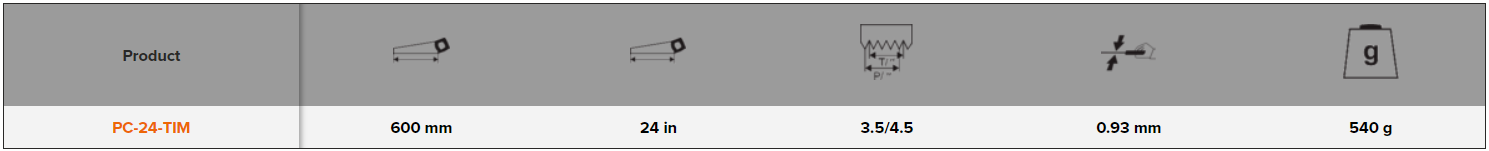 BAHCO PC-24-TIM ProfCut Timber Handsaw Tanalised Wood 3.5"/4.5" - Premium Handsaw from BAHCO - Shop now at Yew Aik.