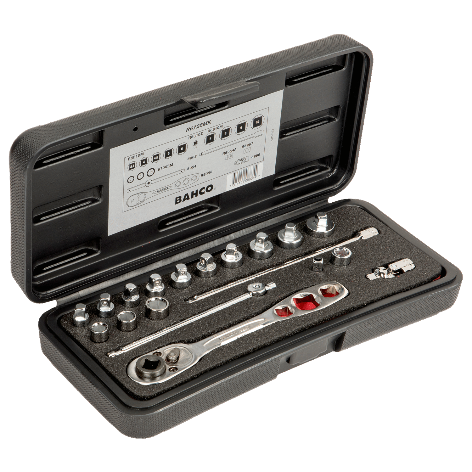 BAHCO R6725MK 1/4” Square Drive Socket Set Refrigeration - Premium Socket Set from BAHCO - Shop now at Yew Aik.