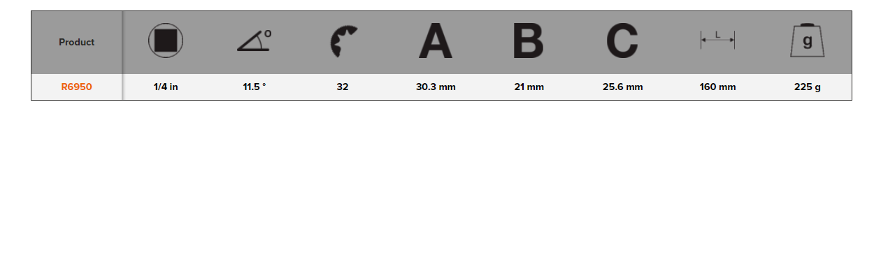 BAHCO R6950 1/4" Refrigeration Reversible Ratchet 32 teeth 11.5 - Premium Reversible Ratchet from BAHCO - Shop now at Yew Aik.