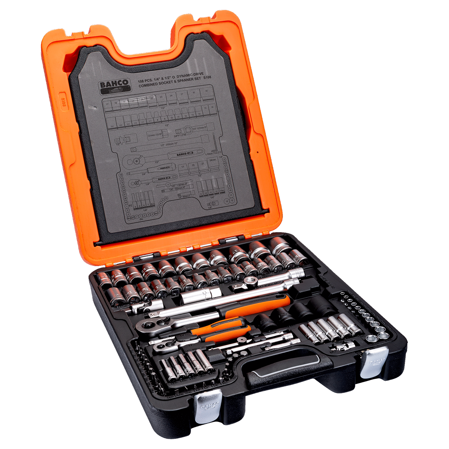 BAHCO S108 1/4” AND 1/2” Square Drive Socket Set Spanner Set - Premium Socket Set from BAHCO - Shop now at Yew Aik.