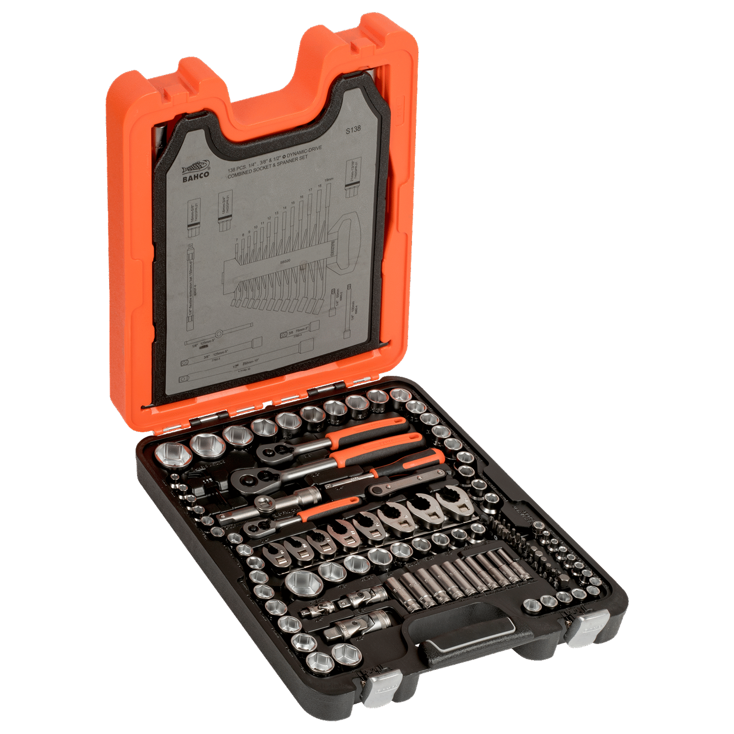 BAHCO S138 1/4” 3/8” & 1/2” Square Drive Socket Set Wrench - Premium Socket Set from BAHCO - Shop now at Yew Aik.