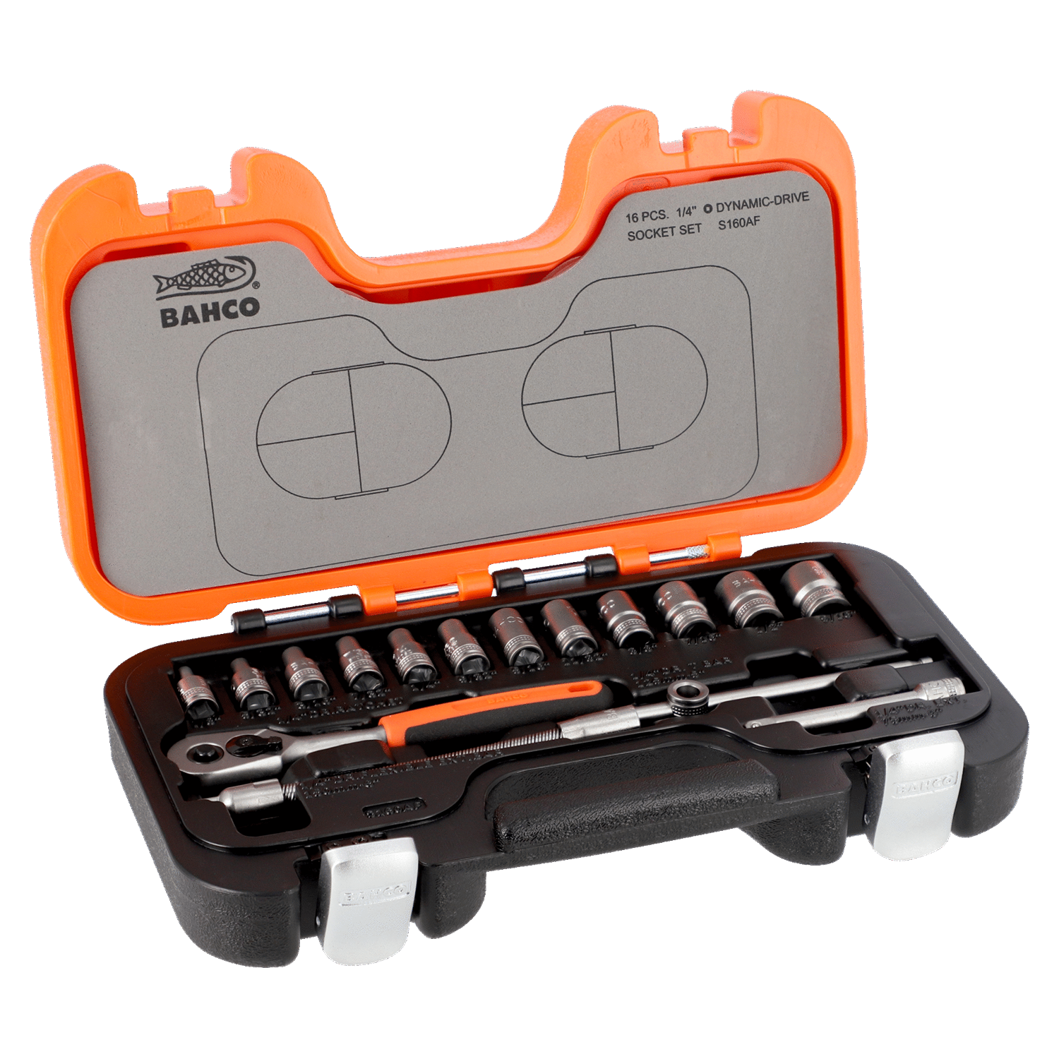 BAHCO S160AF 1/4” Square Drive Socket Set Imperial And Ratchet - Premium Socket Set from BAHCO - Shop now at Yew Aik.