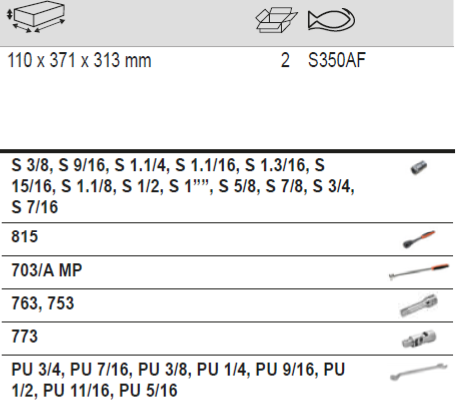 BAHCO S350AF 1/2” Socket Inches And Spanners Inches Set- 35Pcs - Premium Socket from BAHCO - Shop now at Yew Aik.