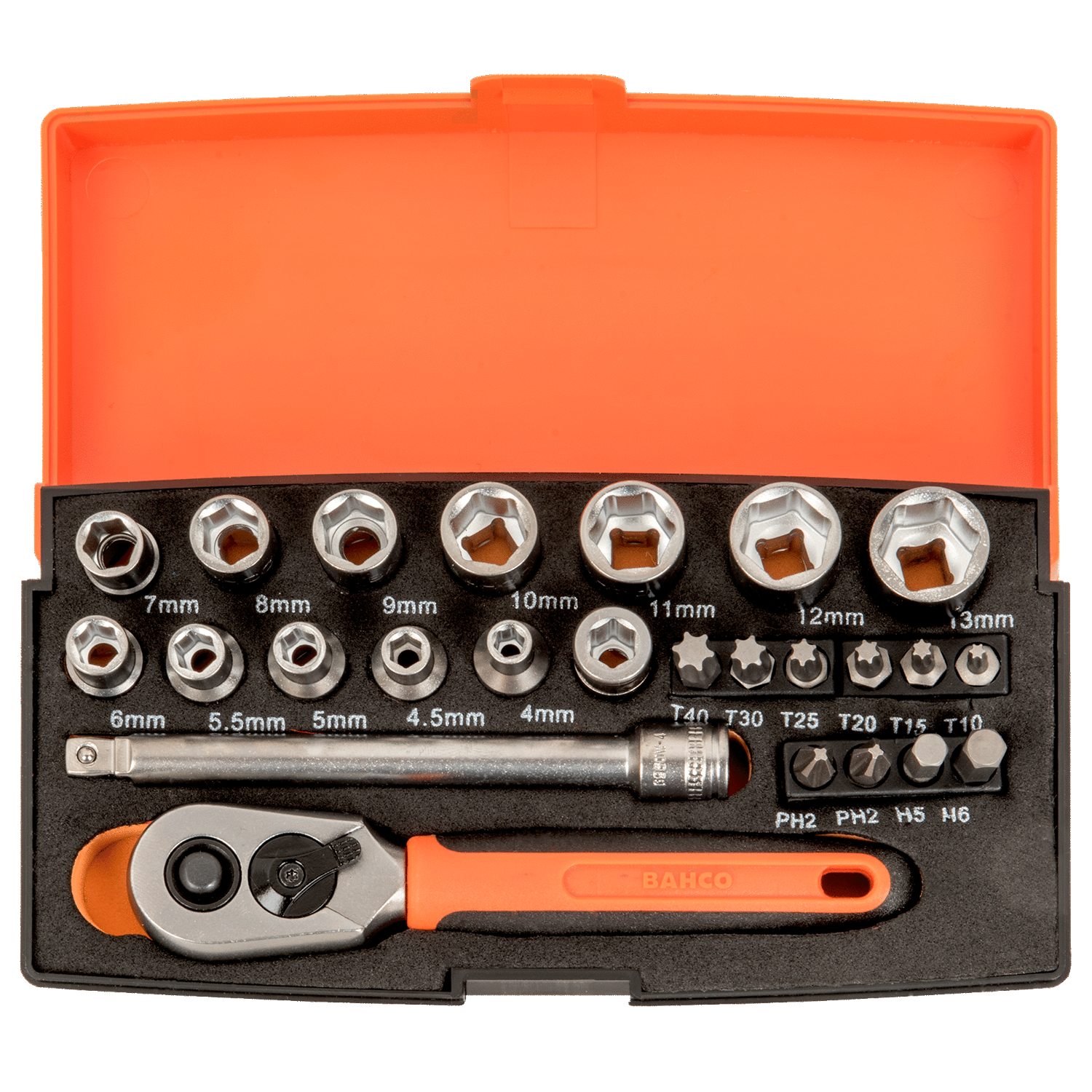 BAHCO SL25 1/4” Square Drive Socket Set Metric Hex - Premium Socket Set from BAHCO - Shop now at Yew Aik.