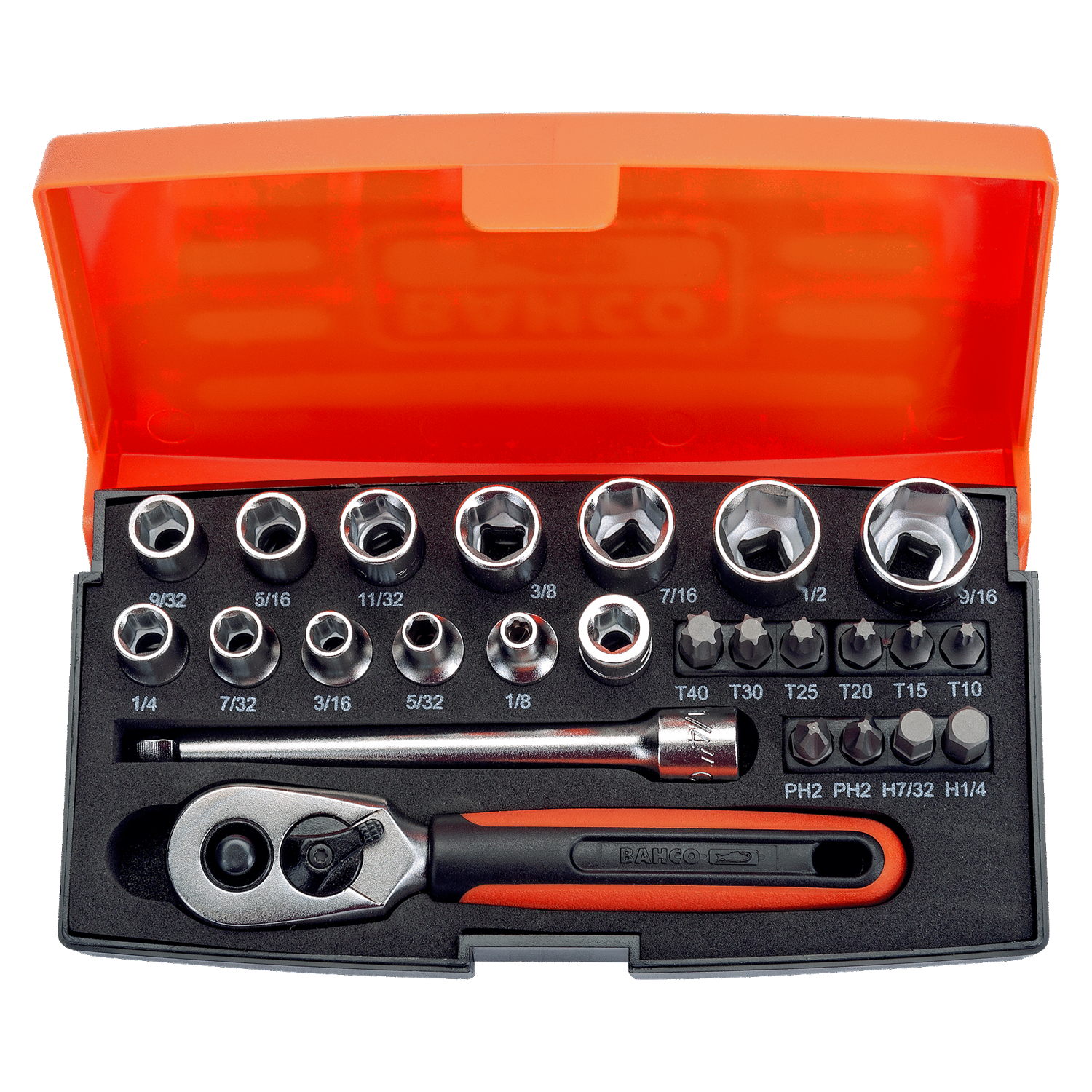 BAHCO SL25AF 1/4” Square Drive Socket Set Imperial Hex Profile - Premium Socket Set from BAHCO - Shop now at Yew Aik.