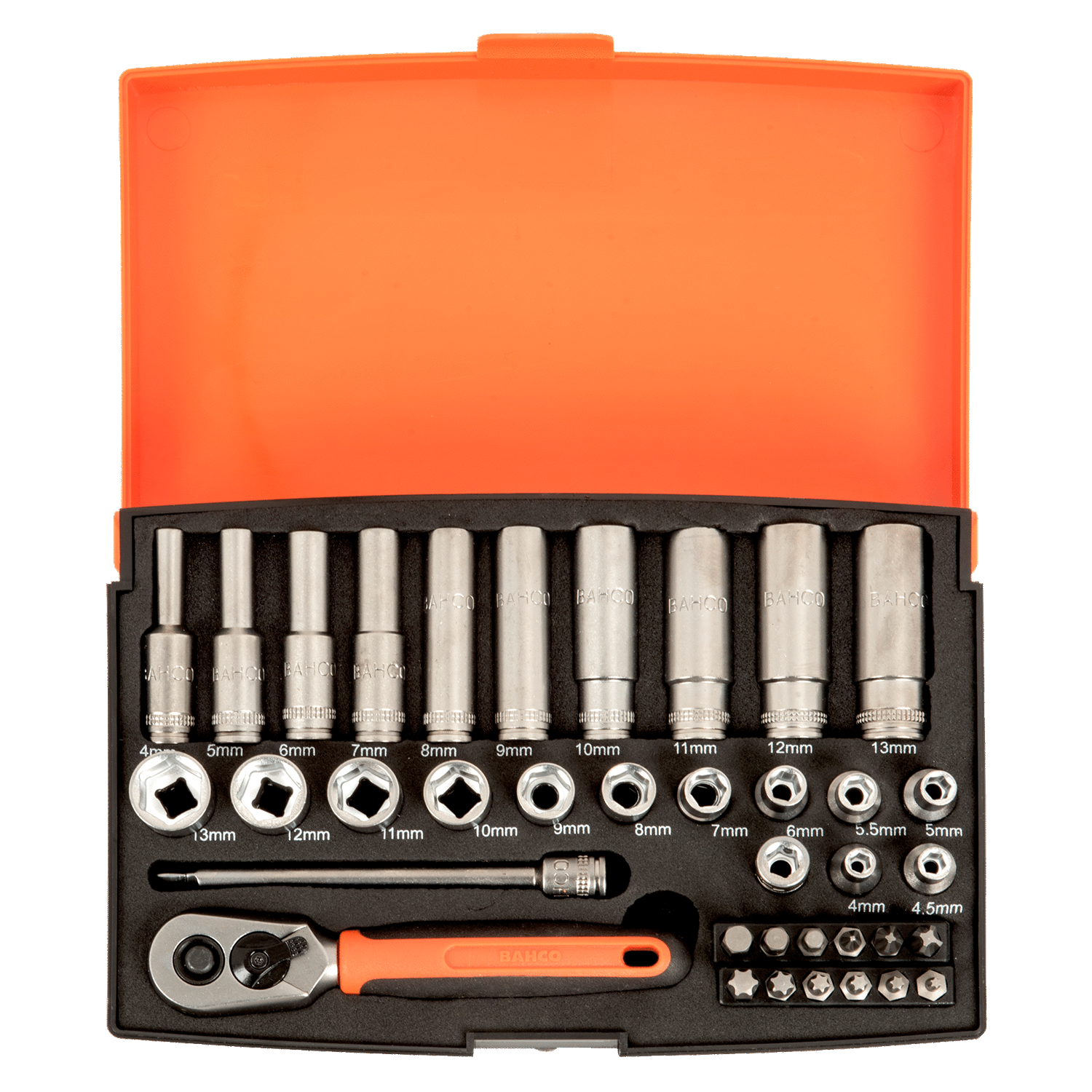 BAHCO SL25L 1/4” Square Drive Socket And Deep Socket Set - Yew Aik (S) Pte Ltd