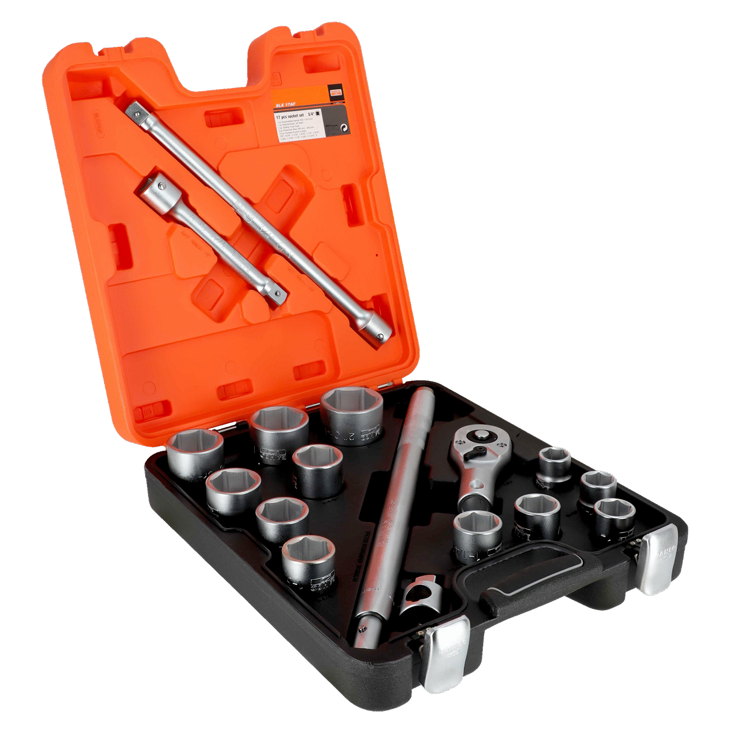 BAHCO SLX17AF 3/4 Square Drive Socket Set Ratchet Head - 17 Pcs - Premium Socket Set from BAHCO - Shop now at Yew Aik.