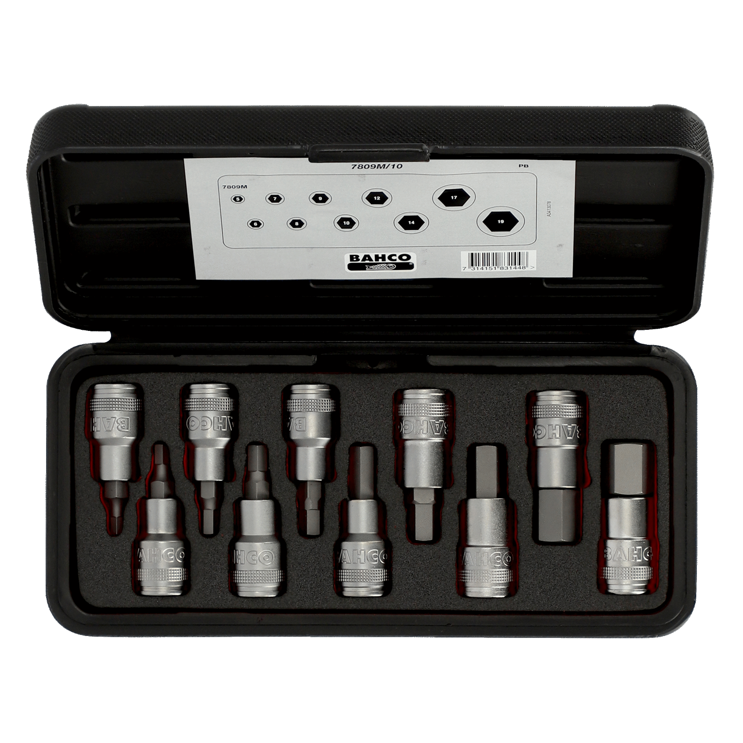 BAHCO SOCKET 7809M/10 1/2” Square Socket Drive Set Head Screw - Premium Socket Drive Set from BAHCO - Shop now at Yew Aik.