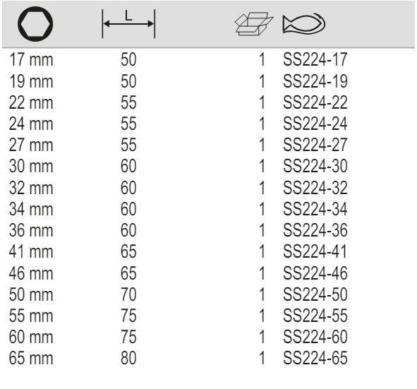 BAHCO SS224 3/4" Hexagon Socket Metric Stainless Steel - Premium 3/4" Hexagon Socket Metric from BAHCO - Shop now at Yew Aik.