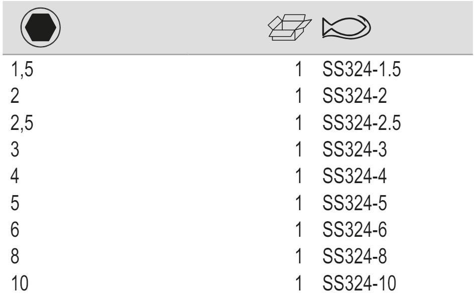BAHCO SS324 Metric Stainless Steel Hexagon Key with Long Ball End - Premium Hexagon Key from BAHCO - Shop now at Yew Aik.