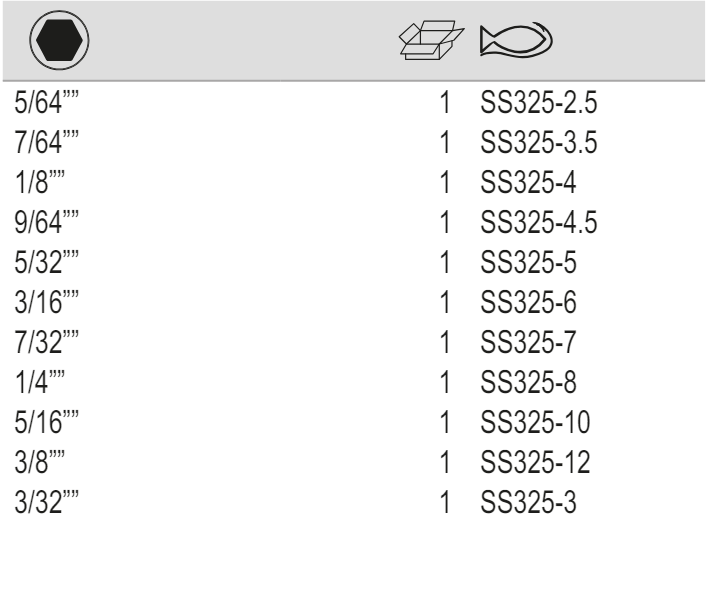 BAHCO SS325 Imperial Stainless Steel Hexagon Key Long Ball End - Premium Hexagon Key from BAHCO - Shop now at Yew Aik.