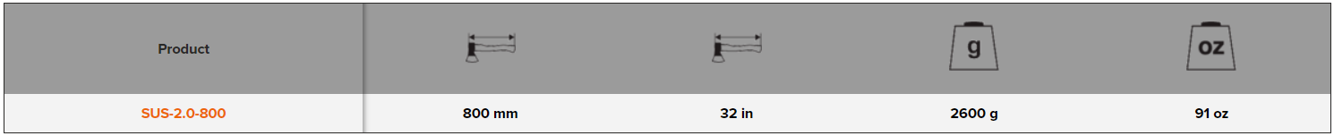 BAHCO SUS-2.0-800 Splitting Axe with Curved Ash Wood Handle - Premium Splitting Axe from BAHCO - Shop now at Yew Aik.