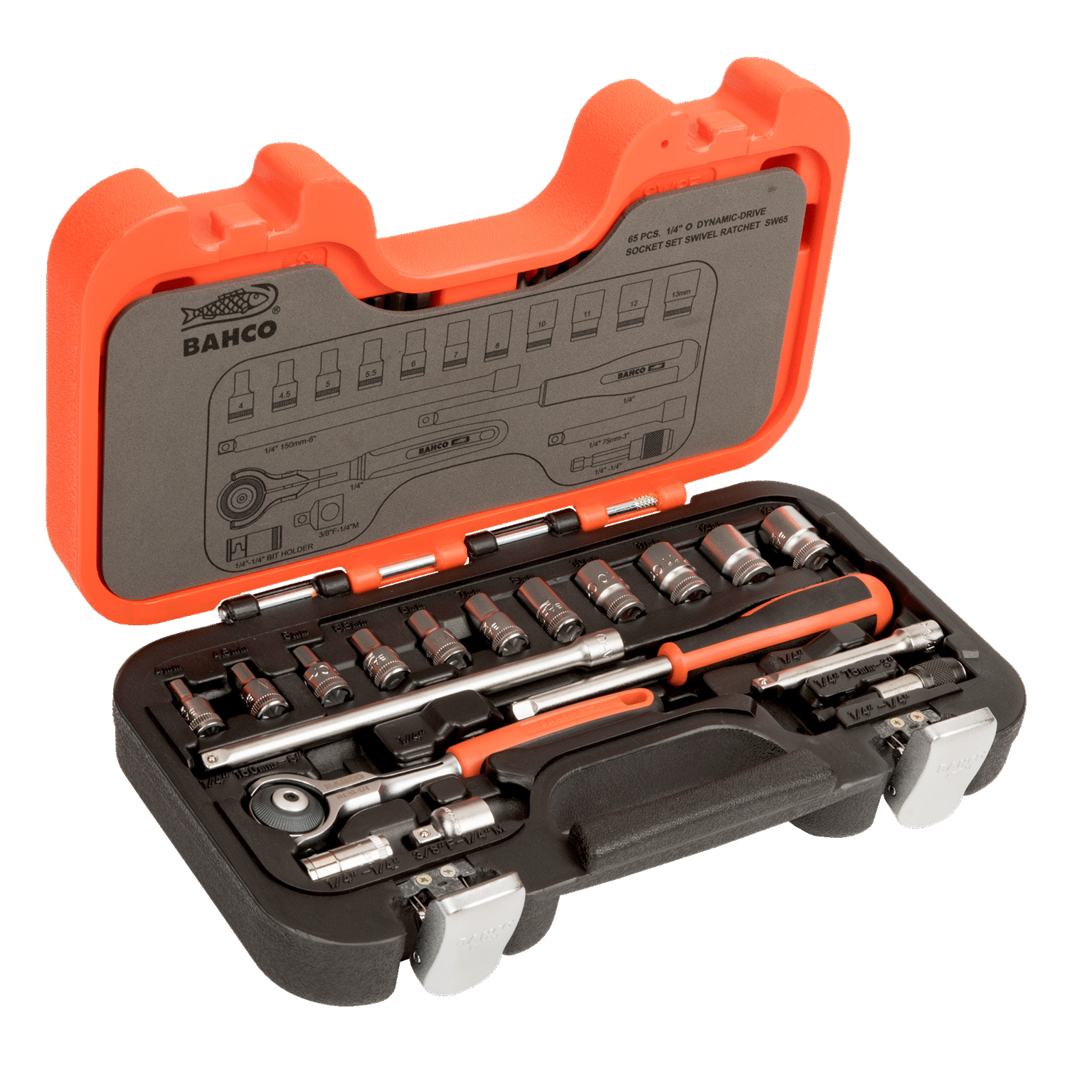BAHCO SW65 1/4” Square Drive Socket Set Metric Hex Ratchet - Premium Socket Set from BAHCO - Shop now at Yew Aik.