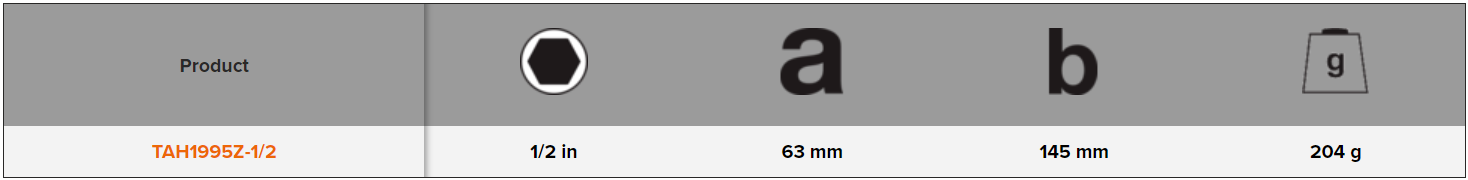 BAHCO TAH1995Z Imperial Hexagon Key with Phosphate Finish - Premium Hexagon Key from BAHCO - Shop now at Yew Aik.