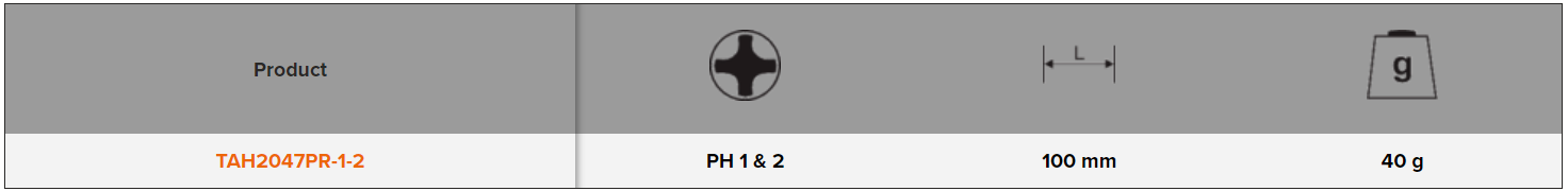 BAHCO TAH2047PR-1-2 Double Offset Key for Phillips Screws - Premium Double Offset Key from BAHCO - Shop now at Yew Aik.