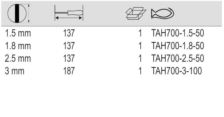 BAHCO TAH700 Slotted Screwdriver with Precision Grip 0.18–0.8mm - Premium Slotted Screwdriver from BAHCO - Shop now at Yew Aik.