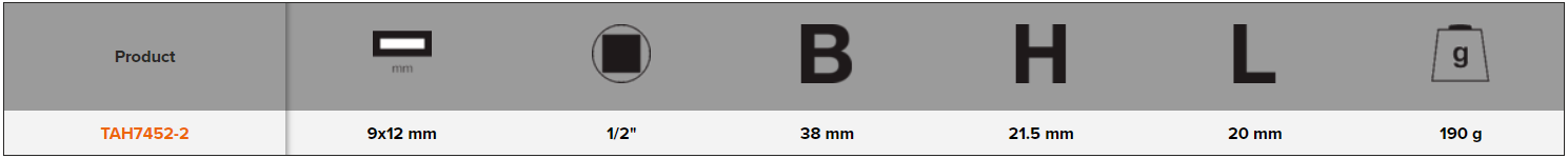 BAHCO TAH7452-2 Reversible Ratchet Head Locking Device 9x12mm - Premium Ratchet Head from BAHCO - Shop now at Yew Aik.
