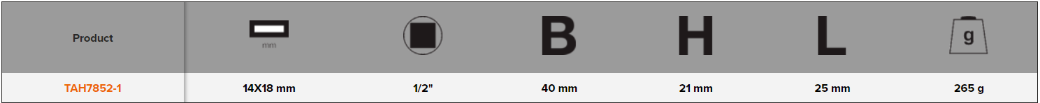 BAHCO TAH7852-1 Reversible Ratchet Head Locking Mechanism 14x18mm - Premium Ratchet Head from BAHCO - Shop now at Yew Aik.