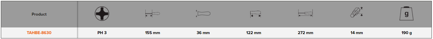 BAHCO TAHBE-8630 ERGO Bolster Phillips Screwdriver Head Screws - Premium Phillips Screwdriver from BAHCO - Shop now at Yew Aik.