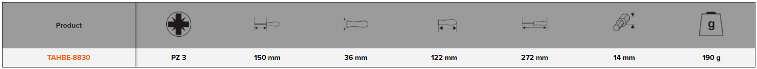 BAHCO TAHBE-8830 ERGO Bolster Pozidriv Screwdriver Head Screws - Premium Pozidriv Screwdriver from BAHCO - Shop now at Yew Aik.