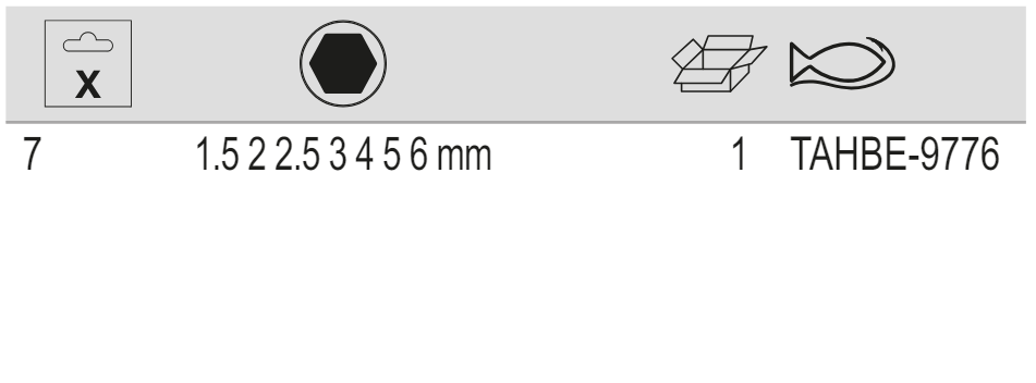 BAHCO TAHBE-9776 Metric Hex Folding L-Key Set, 1.5-6mm - 7 pcs - Premium Hex Folding L-Key Set from BAHCO - Shop now at Yew Aik.