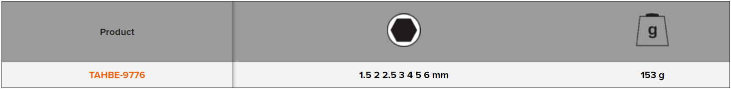 BAHCO TAHBE-9776 Metric Hex Folding L-Key Set, 1.5-6mm - 7 pcs - Premium Hex Folding L-Key Set from BAHCO - Shop now at Yew Aik.