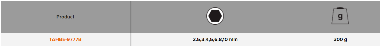 BAHCO TAHBE-9777B Metric Offset Screwdriver Hex Key Folder - 7pcs - Premium Hex Key Folder from BAHCO - Shop now at Yew Aik.