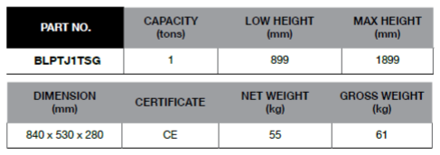BLUE-POINT BLPTJ1TSG Transmission Jack 1 Ton (BLUE-POINT) - Premium Transmission Jack from BLUE-POINT - Shop now at Yew Aik.