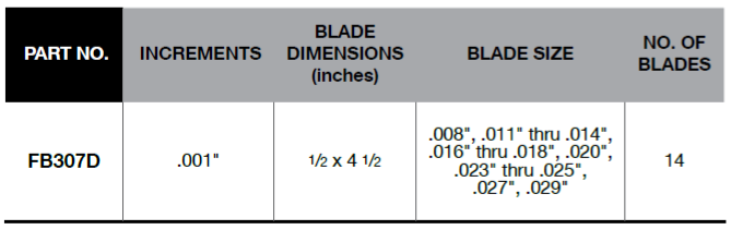 BLUE-POINT FB307D Feeler Gauge Bent Blade 90° 14Pcs (BLUE-POINT) - Premium Feeler Gauge Bent Blade from BLUE-POINT - Shop now at Yew Aik.