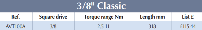 BRITOOL AVT100A 3/8" Torque Wrench Classic Mechanical 2.5-11 Nm - Premium 3/8" Torque Wrench from BRITOOL - Shop now at Yew Aik.