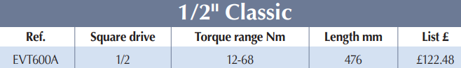 BRITOOL EVT600A 1/2" Torque Wrench Classic Mechanical 12-68 Nm - Premium 1/2" Torque Wrench from BRITOOL - Shop now at Yew Aik.