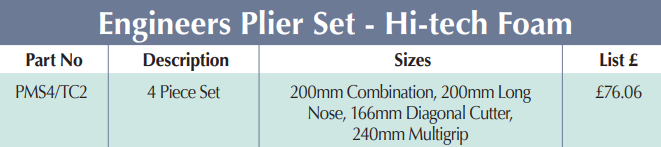 BRITOOL PMS4/TC2 4 Piece Set Engineers Plier Set - Hi-Tech Foam - Premium Plier Set from BRITOOL - Shop now at Yew Aik.