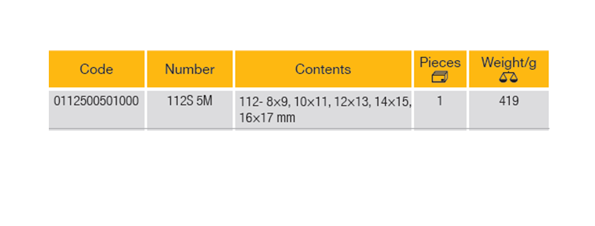 ELORA 112S 5M Double Ended Ring Spanners Set Metric (ELORA Tools) - Premium Double Ended Ring Spanners Set Metric from ELORA - Shop now at Yew Aik.