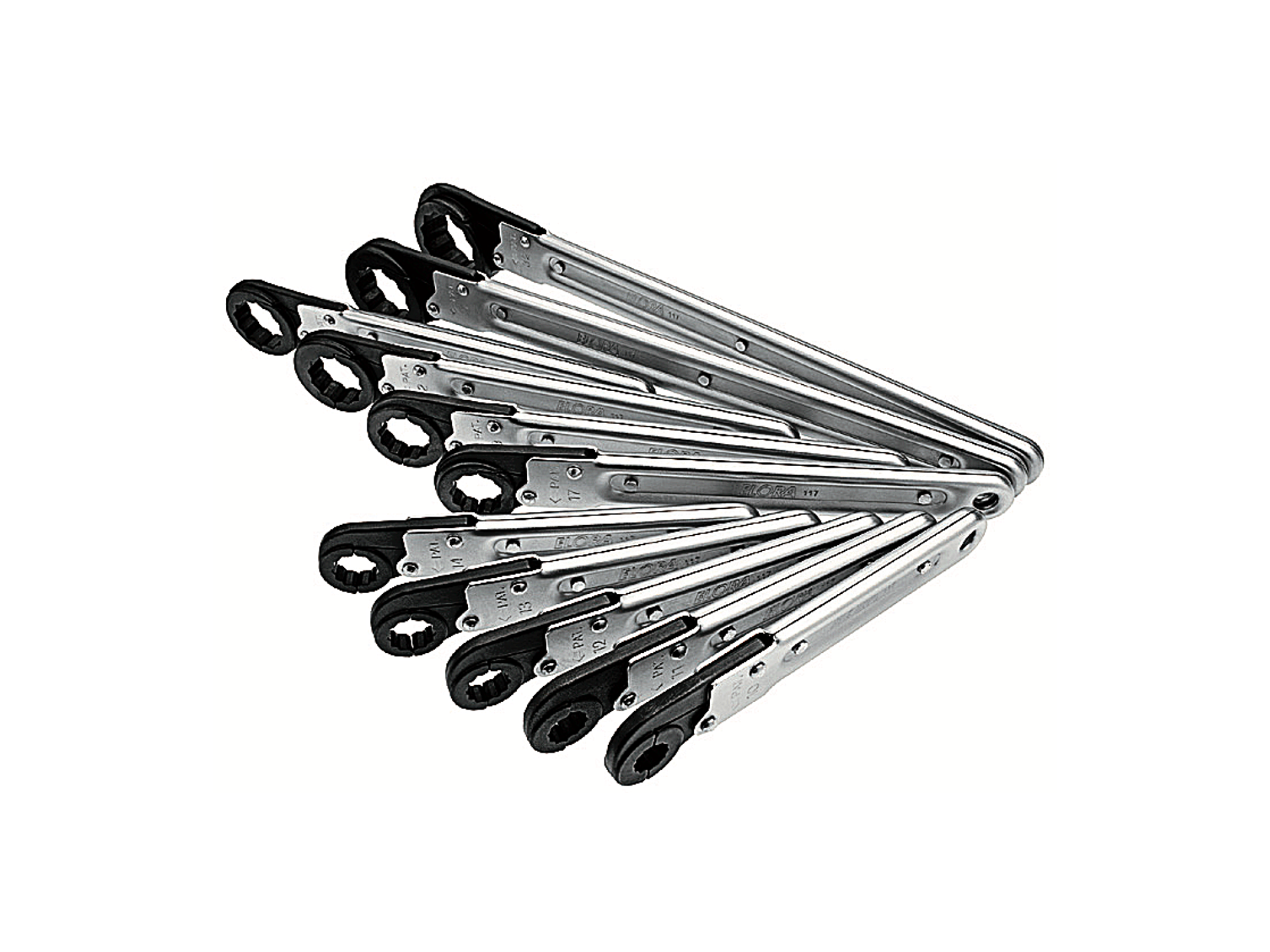 ELORA 117 S6 Ring Ratchet Spanner Set, Hinged (ELORA Tools) - Premium Ring Ratchet Spanner Set from ELORA - Shop now at Yew Aik.