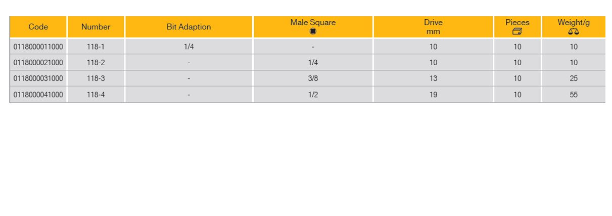ELORA 118 Adaptor For Ring Ratchet Spanner (ELORA Tools) - Premium Ring Ratchet Spanner from ELORA - Shop now at Yew Aik.