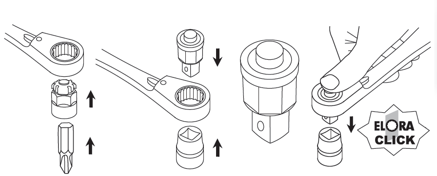 ELORA 118S4 Adaptor Set For Ring Ratchet Spanner (ELORA Tools) - Premium Ring Ratchet Spanner from ELORA - Shop now at Yew Aik.