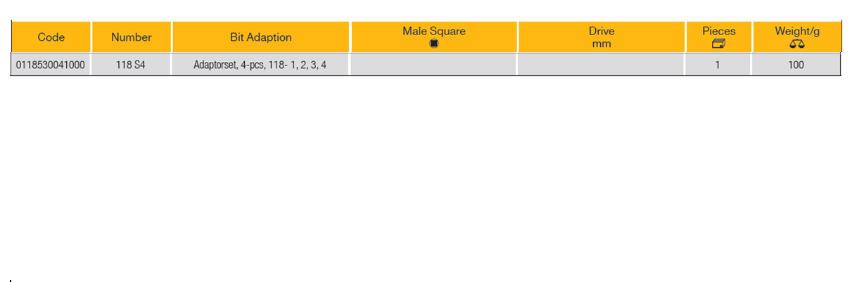 ELORA 118S4 Adaptor Set For Ring Ratchet Spanner (ELORA Tools) - Premium Ring Ratchet Spanner from ELORA - Shop now at Yew Aik.