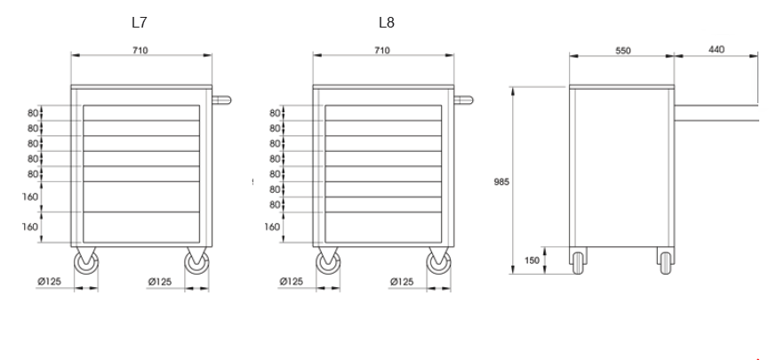 ELORA 1220-L7 Roller Tool Cabinet Super Caddy (ELORA Tools) - Premium Roller Tool Cabinet from ELORA - Shop now at Yew Aik.