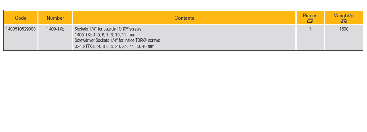 ELORA 1400-TXE 1/4" Torx Socket Set (ELORA Tools) - Premium 1/4" Torx Socket Set from ELORA - Shop now at Yew Aik.