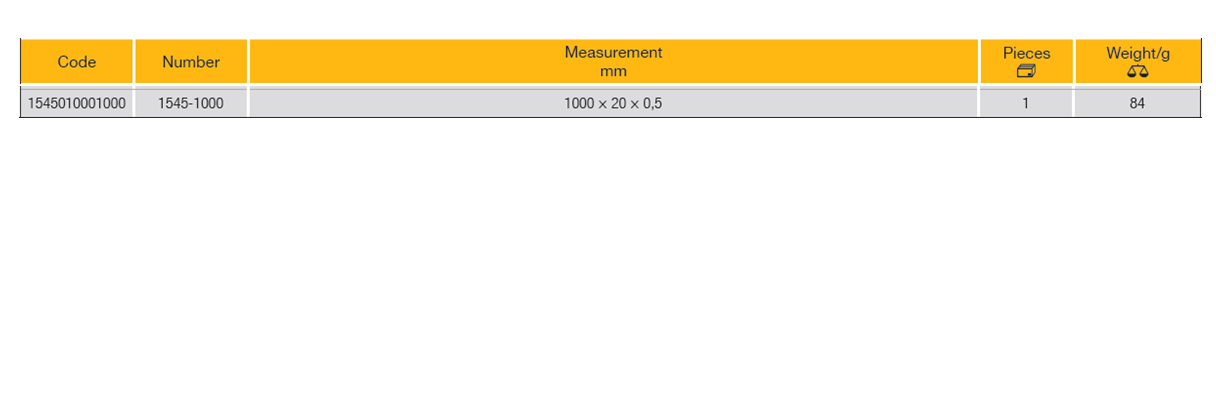 ELORA 1545-1000 Flexible Steel Rule 1000x20x0.5 (ELORA Tools) - Premium Steel Rule from ELORA - Shop now at Yew Aik.