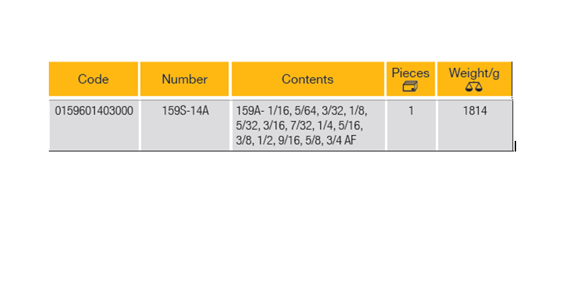 ELORA 159S-14A Hexagon Key Set Inches (ELORA Tools) - Premium Hexagon Key Set from ELORA - Shop now at Yew Aik.