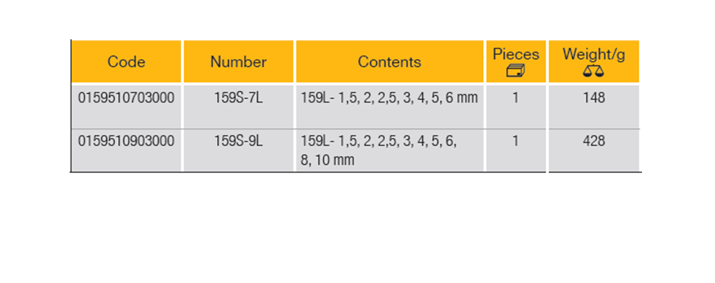 ELORA 159S-L Hexagon Key Set, Extra Long Metric (ELORA Tools) - Premium Hexagon Key Set from ELORA - Shop now at Yew Aik.